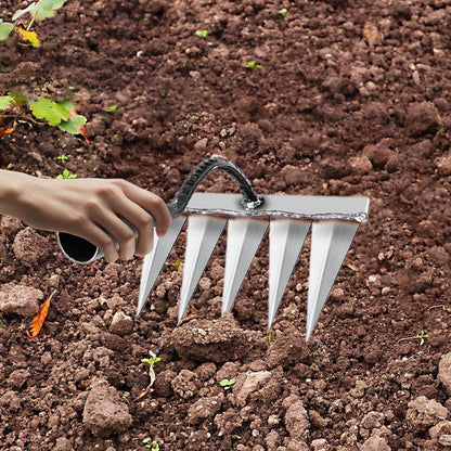 🌱 5 Teeth Carbon Steel Garden Weeding Tool 🌱