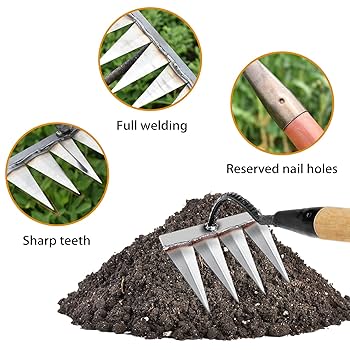 🌱 5 Teeth Carbon Steel Garden Weeding Tool 🌱