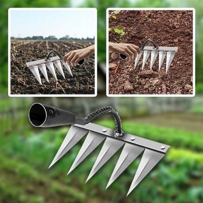 🌱 5 Teeth Carbon Steel Garden Weeding Tool 🌱