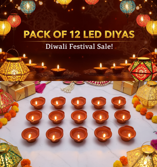 🌟 LED Water Sensor Diyas – Traditional Vibes with Modern Magic! 🌟(Pack of 6/12/18/24)