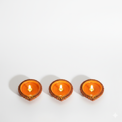 🌟 LED Water Sensor Diyas – Traditional Vibes with Modern Magic! 🌟(Pack of 6/12/18/24)